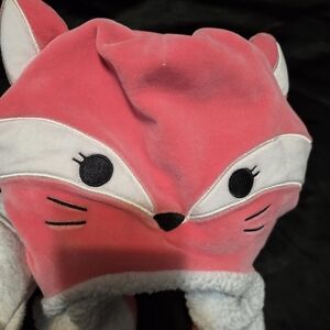 Squishmallows Pink and White Fox Hat for Kids